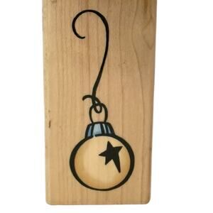 Stampendous! Single Star Ornament Holiday L096 Rubber Stamp